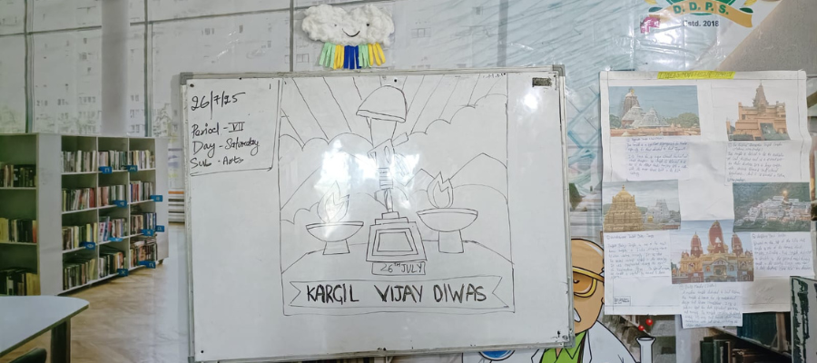 Kargil Vijay Diwas Poster Making Activity in Selaqui