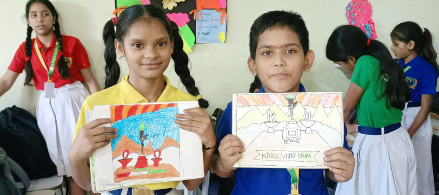 Kargil Vijay Diwas Poster Making Activity in Selaqui
