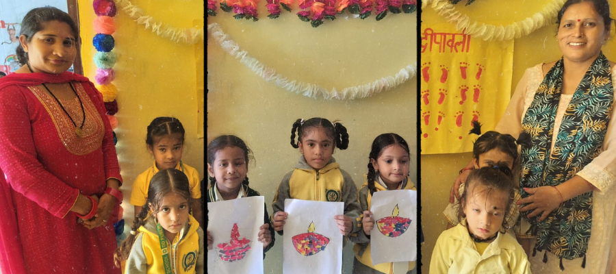Little Hands Bright Diwali Rangoli and Diya Decoration in Selaqui
