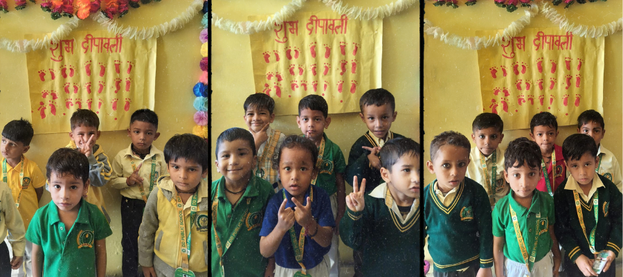Little Hands Bright Diwali Rangoli and Diya Decoration in Selaqui