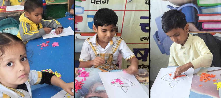 Little Hands Bright Diwali Rangoli and Diya Decoration in Selaqui